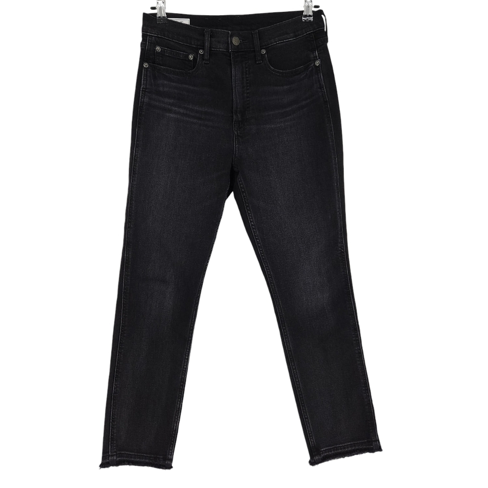 GAP Vintage Slim Straight Leg Jeans Black High Rise Dark Wash Denim 6